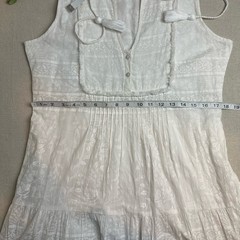 Lola Australia Size S Tiered Boho Maxi Dress White Lined 100% Cotton