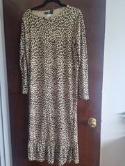 Daisy Street Dress Size 12 Midi Long Leopard Print Work Party Spring Summer