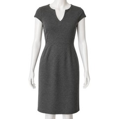 Banana Republic Dress 0 Gray Split VNeck Zipper Back Quiet Luxury Old Money