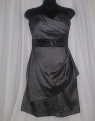 NICE WOMEN&rsquo;S LOVE TEASE STRAPLESS DRESS SMOKEY TAUPE SZ 5