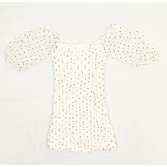Zara Women&rsquo;s Mini Dress Puff Sleeve Polka Dot Zip Polyester Multicolor Size XS