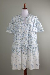 SUGARLIPS Curve NWT $89 Blue White Floral Tiered Ruffle Mini Dress Size 3X