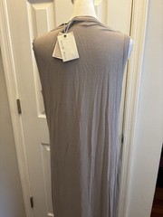 Barefoot Dreams Malibu Collection Soft Rib Pewter Tank Dress Large Resort Vacay