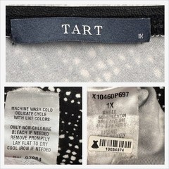 TART Sleeveless Black & White Dot Sheath Dress Sz 1X V‑Neck Polished OfficeWear
