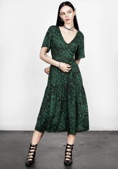 Disturbia Ophidia Midi Dress in Green & Black Snake Print US Size 10 – NWT