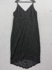 Torrid Dress Womens Black Lace Adjustable Straps Lined Scalloped Trim Stretch