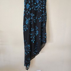 Cache beaded sequin floral halter asymmetrical dress prom silk Y2K vintage fairy