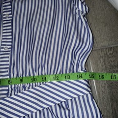 Banana Republic Classic Shirt Dress Womens 6 Blue White Stripe Nautical *READ