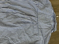 Mango Womens Size S Blue White Striped Collared Button Shirt Dress Belted Cotton