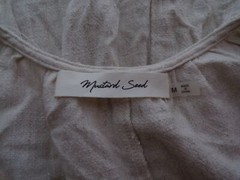 Mustard Seed Tunic Top Size Medium Womens Ivory V-Neck Rayon Hemp Mini Dress
