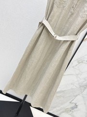 Brunello Cucinelli&rsquo;s latest Spring/Summer Italian minimalist long linen dress