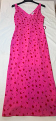 Princess Polly Pink Red Floral V-Neck Sleeveless Slip Long Dress Lined size 6