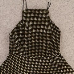 Do+Be Dress Womens Medium Black Gold Acrylic Polyester Lurex Sleeveless