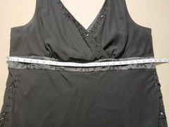 Scarlet Women&rsquo;s Sequined V-Neck Godet Gown Black Size 24W Midi Blouson Dress