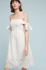 Anthropologie HD in Paris Concerta Off Shoulder Dress Sz Med White New $148 MSRP