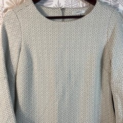 Tyler Böe Textured Geometric Bell Sleeve Dress Women&rsquo;s Medium Gray Beige