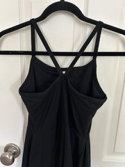 Pact Black Solid Sleeveless Square Neck A-Line Midi Dress w/ Pockets, Size S