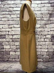 Tahari Camel Colored Fully Lined Cap Sleeve Dress Size 14