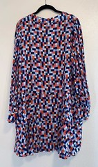 STS Sail to Sable Resort Cruise Geo Print Dress Size XL Long Sleeve Coastal NWT