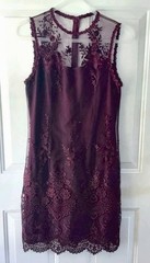 Nanette Lepore Sleeveless Lace Plum Mini Party Dress 2 Formal Homecoming Holiday