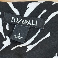 Roz & ALI Black White Geometric Print Short Sleeve Maxi Dress Size S