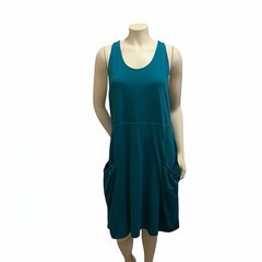 Eastern Mountain Sports EMS Wool Blend Tank Dress Womens XL Teal Pockets Travel