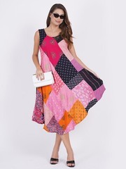 Women Casual Printed Multi Patchwork Short Umbrella Dress Wholesale Mix lot 10pc