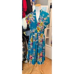 Rare Vintage Inspired Trashy Diva Ashley Dress in Turquoise Floral Size 6