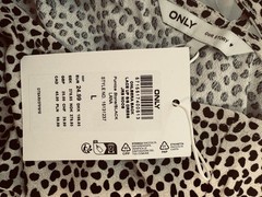 ONLY Women’s Lace Up Back Print Dress Large Pumice Stone/Black