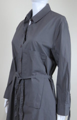 AMMA Cotton Shirt Dress SIZE 1 (S/M) Gray, Artsy Lagenlook Made in Israel