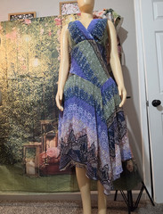 Rabbit Designs Abstract V-Neck Sleeveless A-Line Chiffon Lined Dress 8