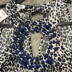 CACHE Mini Dress Leopard Print With Embellishments MSRP: $88 Women&rsquo;s XS NWT