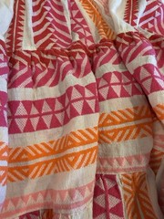 Devotion Twins Square Neck Strap Dress Small Pink Orange Tier Sundress Anthro