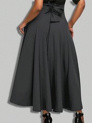 New In Dresses Solid Color A-line Skirts for Woman Clothing High Elastic Waist L