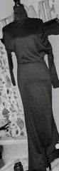Black Long Sleeve Gown Dress Solid Zipper Regular Fit Women