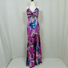 Cassandra Stone Floral Prom Dress in Pink and Blue Size 4
