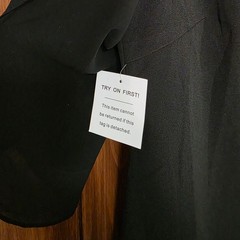 Black Dress Medium Sheer Split Sleeve Stretch Shift Party Cocktail, NWT