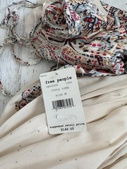 Free People Women’s Be My Baby Button Front Maxi Dress Size M Boho Gypsy Ivory