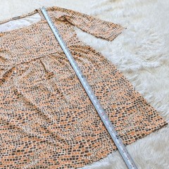 J.McLaughlin Orange & Brown Crocodile Print Square Neck Nylon Dress Size Medium