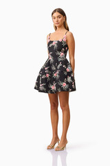Elliatt Gaia Dress 3D Floral Mini Size XS S M L XL Embroidered Sequin Black NEW