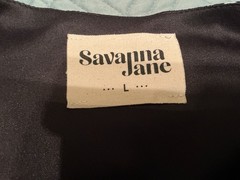 Savanna Jane Boho Women’s L Pullover Dress Black Polka Dot Embroidered V Neck