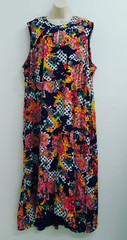 Jessica London Womens Dress Plus Size 26 W Red Blue Sleeveless Round Neck Causal