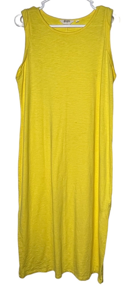 Candace Cameron Bure Sunkissed Sleeveless Midi T Shirt Dress M Sunshine Yellow
