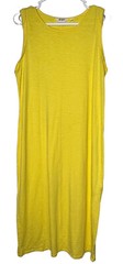 Candace Cameron Bure Sunkissed Sleeveless Midi T Shirt Dress M Sunshine Yellow