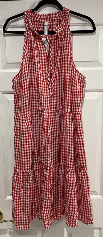 Belle Isle By Torrid Red/White Gingham Cotton Dress, Size 3/3X NWT ($79)