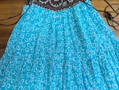 ECI New York Floral Silk Fairy Beaded Embellished Lace Up Corset Spaghetti Dress