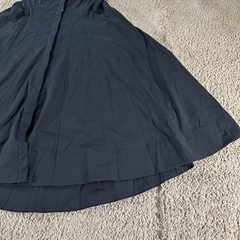 Theory Dress Womens 00 Black Modern Flare Stretch Cotton Hi Low Button Front