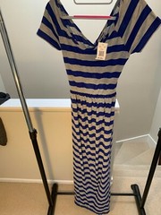 Ladies Womens BAILEY GIRL long dress jumpsuit NWT Small Blue Stripe 