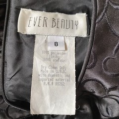 Ever Beauty Women Dresses Formal Sleeveless Lined Gown SZ 8 Black Back Slit