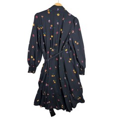 Cabi Divine Floral Print Wrap Dress size Small Black Style# 4391
